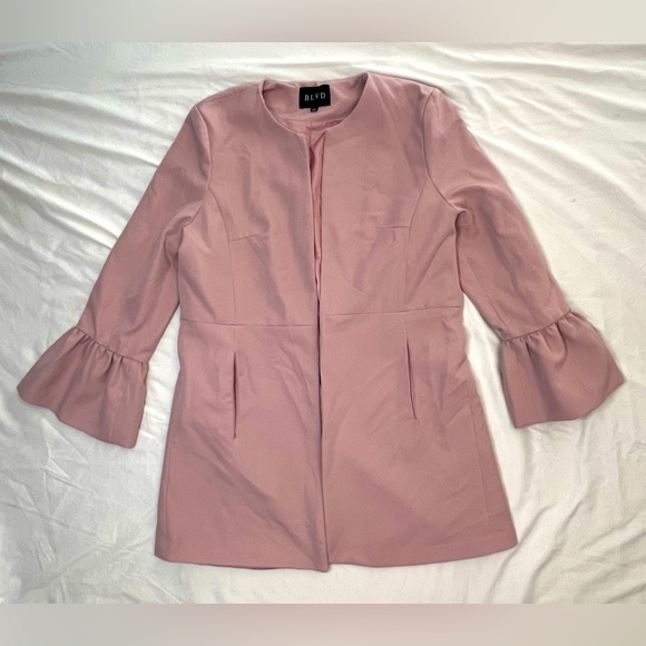 BLVD Pink Dress Jacket with Bell Sleeves - Picture 1 of 5